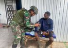 Satgas Yonif 142/Ksatria Jaya Pos Agandugume Sentuh Hati Warga Papua Lewat Pelayanan Kesehatan