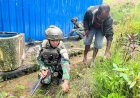 TNI Banau Pererat Persaudaraan Lewat Aksi Bersih Gereja di Papua
