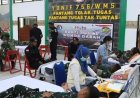 Dalam Rangka HUT ke 21, Prajurit Yonif 756/WMS Laksanakan Bakti Sosial Donor Darah