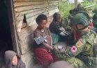 Satgas 142 Bawa Layanan Kesehatan ke Honai Warga Sinak
