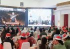 Kasdim 1701/Jayapura Hadiri Perayaan Natal TNI AD Bersama Kasad Melalui Vicon