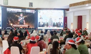 Kasdim 1701/Jayapura Hadiri Perayaan Natal TNI AD Bersama Kasad Melalui Vicon
