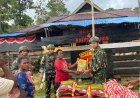 Marinir SBY Hadirkan Senyum di Perbatasan, Sembako untuk Warga Kamat