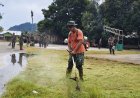 Peduli Fasilitas Umum, Kodim 1701/Jayapura Bersihkan Area Stadion Kebanggaan Jayapura