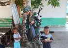 Marinir Yonif 10 SBY Keliling Susumuk Bagikan Makan Gratis, Wujud Kepedulian di Perbatasan