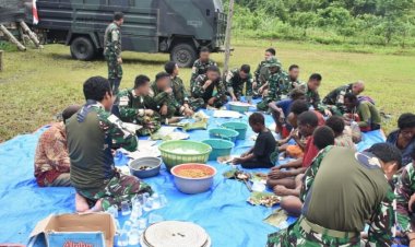 Satgas Yonif 5 Marinir Ciptakan Harmoni Budaya di Yahukimo, Jalin Erat Persaudaraan