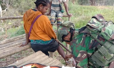 Satgas Yonif 113/Jaya Sakti Jaya Sakti Hadirkan Senyum Sehat di Pedalaman Papua