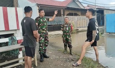 Hujan Deras Rendam Permukiman, Danramil Sentani Turun Pantau Lokasi