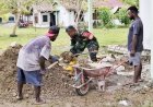 TNI-Rakyat Solid Gotong Royong Timbun Teras Gereja