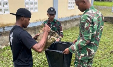 Sinergi Prajurit dan Rakyat: Yonif TP 809/NTM Gelar Karya Bakti Bersama Masyarakat di Gereja Wapoania